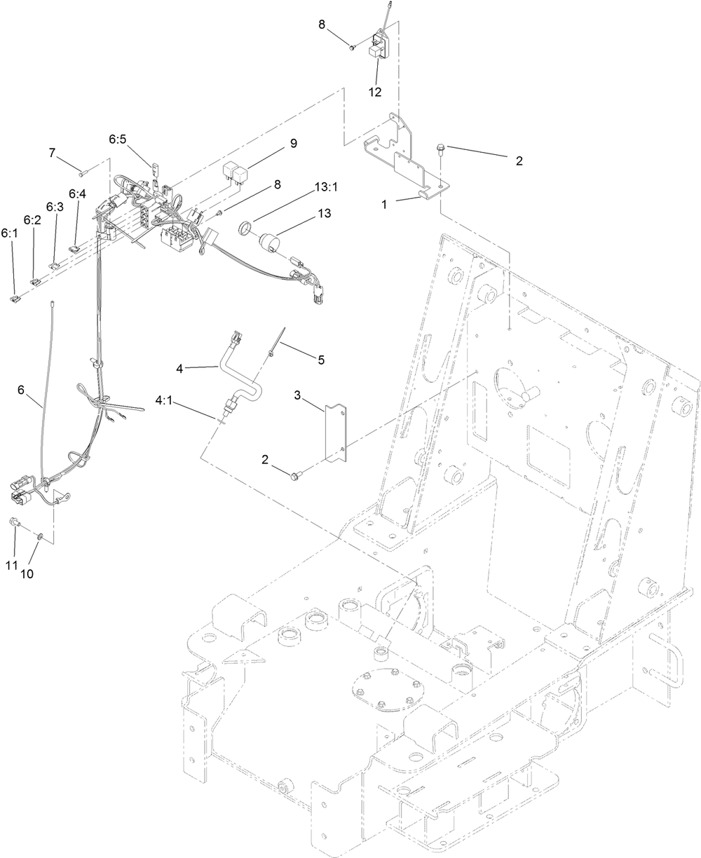 Wire Harness, Temperature Sensor  And Shield Assembly Diagram and Parts List for 22342HD 402000000 - 404696699 Toro Lawn Tractor Accessories