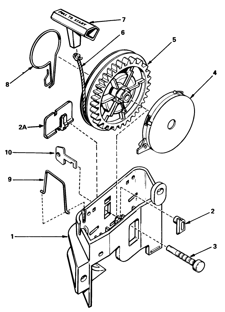 Rewind Starter No. 590531 Diagram and Parts List for 20700 2000001 - 2999999 Toro Lawn Mower