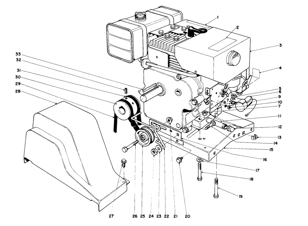 Engine Assembly Diagram and Parts List for 38150 4000001 - 4999999 Toro Snow Blower