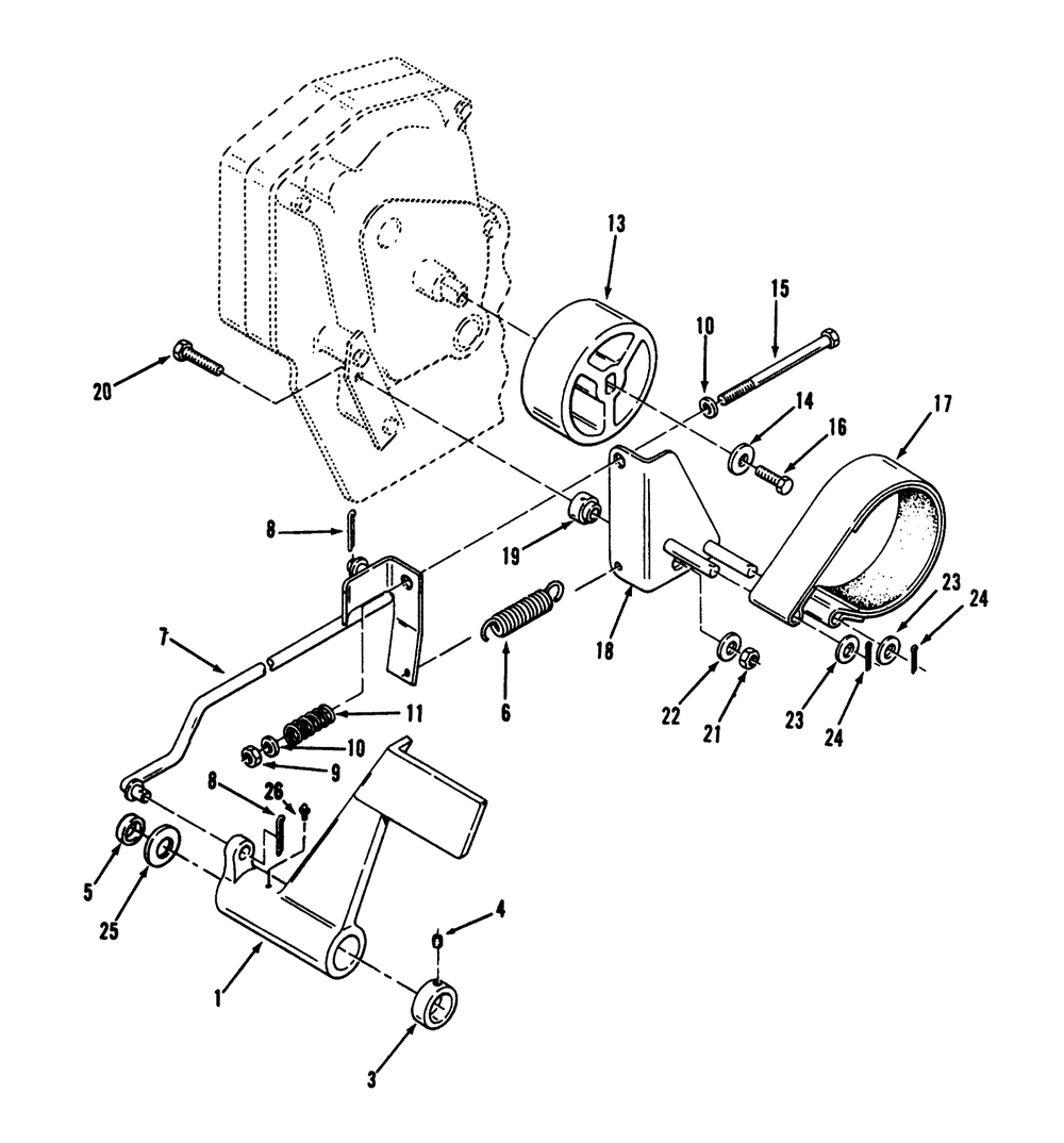 Clutch, Brake And Speed Control Linkage Diagram and Parts List for 73501 39000001 - 39999999 Toro Lawn Tractor