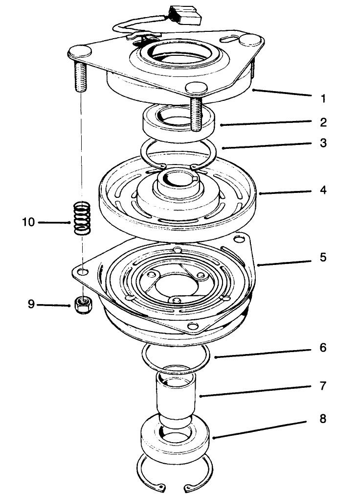Clutch Assembly No. 54-3200 Diagram and Parts List for 30191 590001 - 599999 Toro Lawn Tractor Accessories