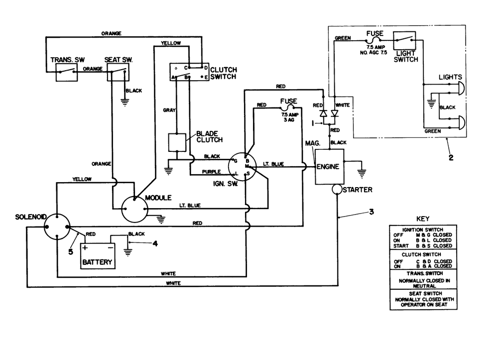 Electrical Diagram Diagram and Parts List for 57354 6000001 - 6999999 Toro Lawn Tractor