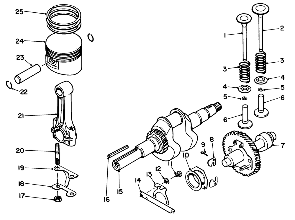 Crankshaft Assembly Diagram and Parts List for 58435 4000001 - 4999999 Toro Edger
