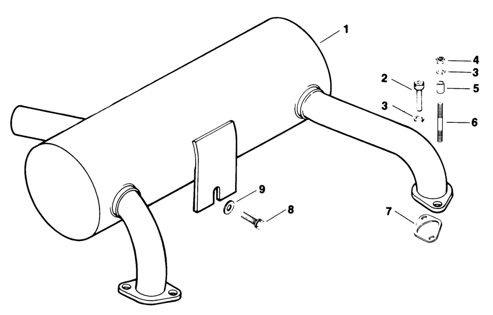 Exhaust Diagram and Parts List for 30718 3900001 - 3999999 Toro Lawn Tractor