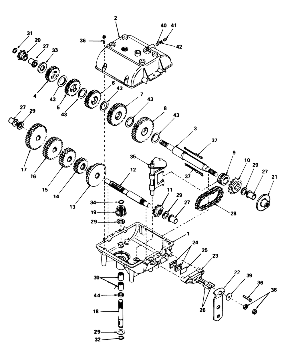 Transmission Model 770 Diagram and Parts List for 56138 5000001 - 5999999 Toro Lawn Tractor