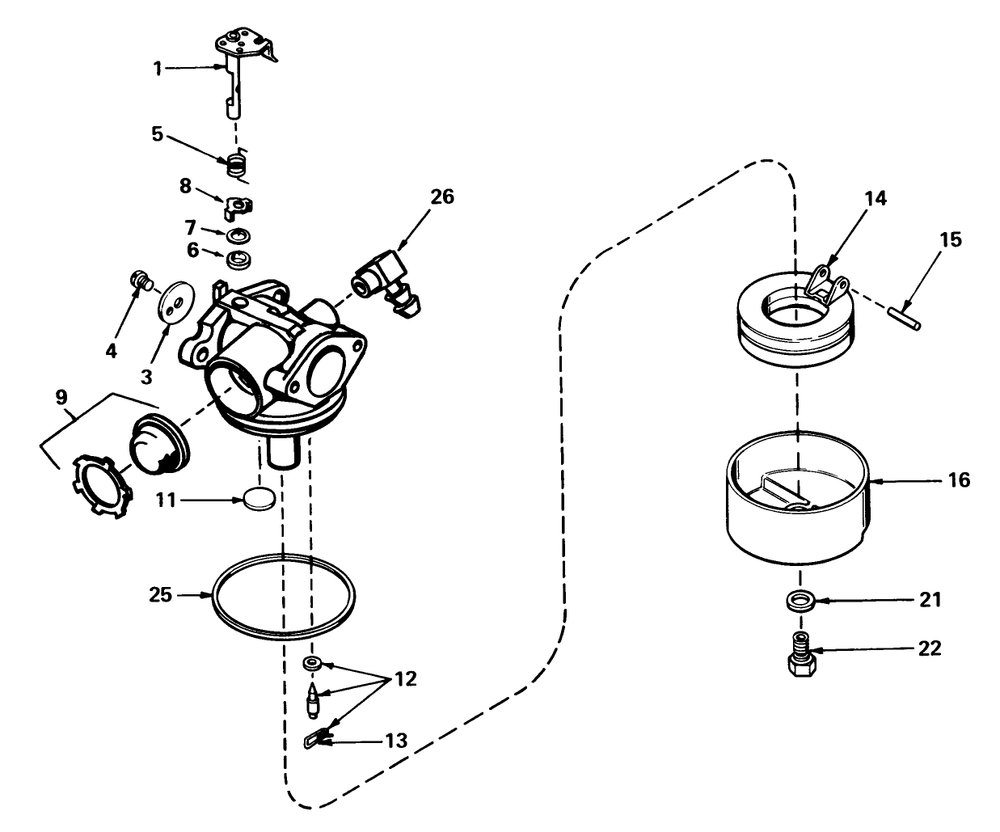 Carburetor No. 632050 Diagram and Parts List for 20778 9000001 - 9999999 Toro Lawn Mower