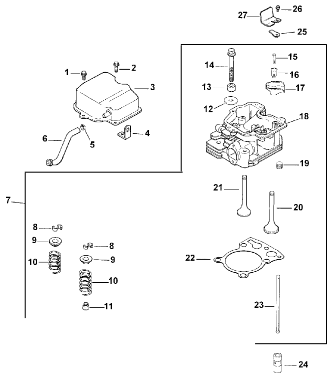 Cylinder Head/Valve & Breather (Model 73449 Only) Diagram and Parts List for 73449 9900001 - 9999999 Toro Lawn Tractor