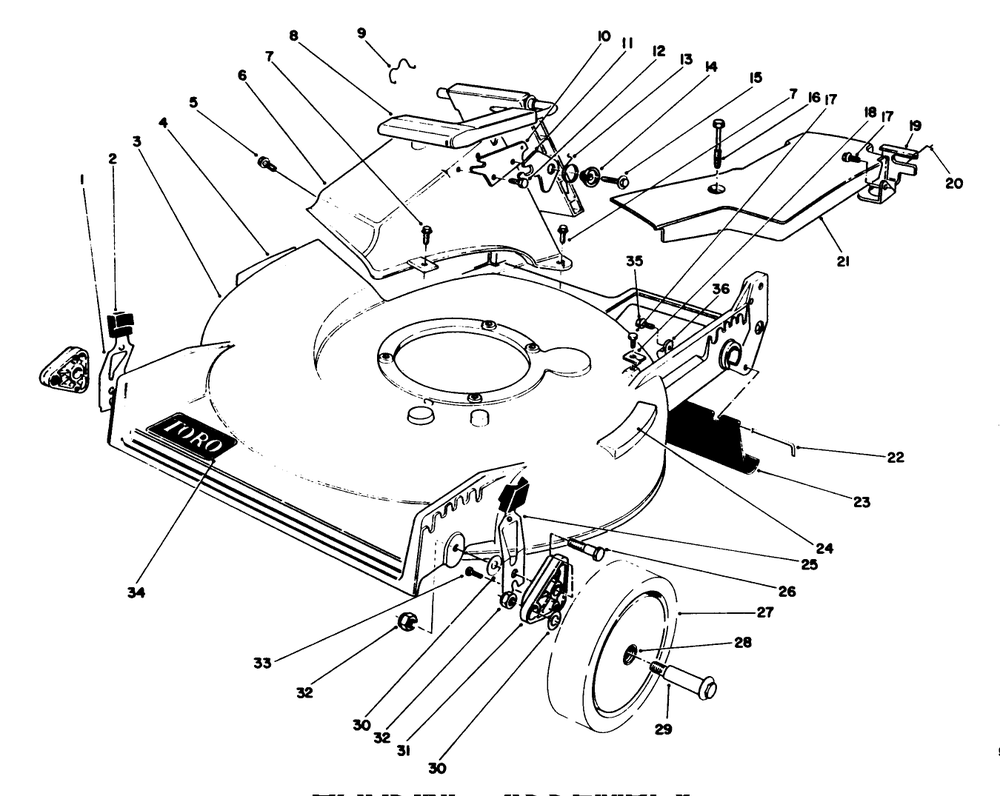 Housing Assembly Diagram and Parts List for 20622 0000001 - 0003101 Toro Lawn Mower