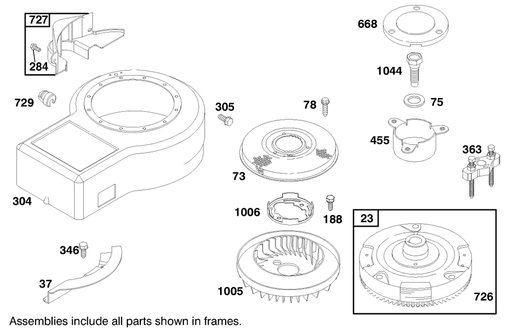 Engine Briggs & Stratton Model 28m707-1122-E1 Diagram and Parts List for 71209 9900001 - 9999999 Toro Lawn Tractor