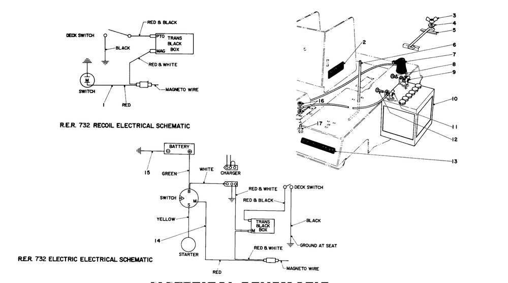 Electrical Schematic Diagram and Parts List for 56173 2000001 - 2999999 Toro Lawn Tractor Accessories