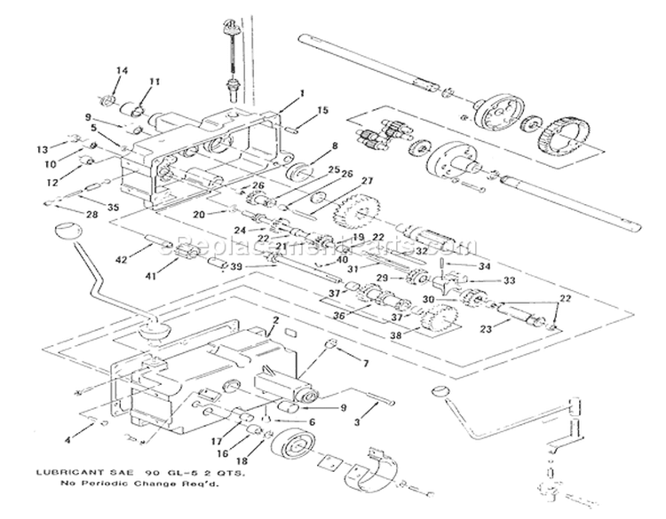 Mechanical Transmission-8-Speed Diagram and Parts List for B1-16O801 1988 Toro Lawn Tractor
