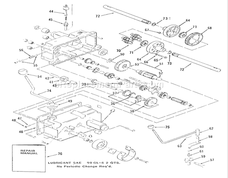 Mechanical Transmission-8-Speed (Continued) Diagram and Parts List for B1-16O801 1988 Toro Lawn Tractor