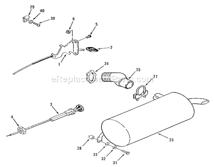 Throttle, Choke & Exhaust-312-8 Diagram and Parts List for B1-16O801 1988 Toro Lawn Tractor