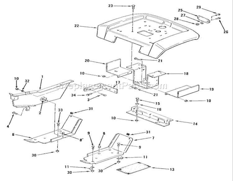 Page S Diagram and Parts List for E1-18OE01 1988 Toro Lawn Tractor