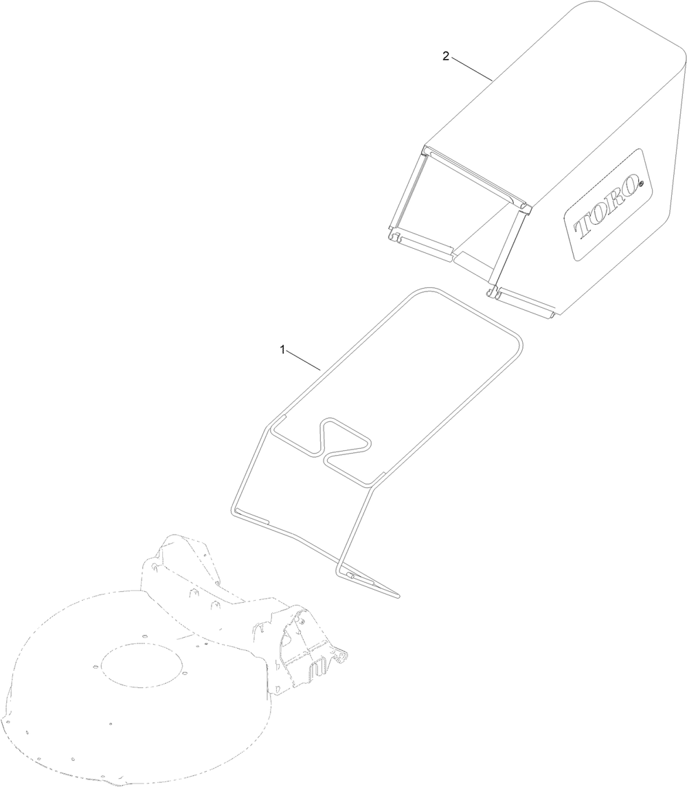 Bag Assembly Diagram and Parts List for 21332 412900000 - 999999999 Toro Lawn Mower