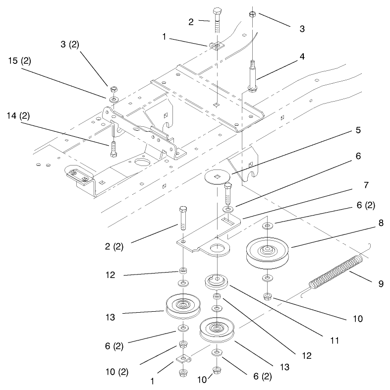 Hydro Drive Components Diagram and Parts List for 72064 7900001 - 7999999 Toro Lawn Tractor