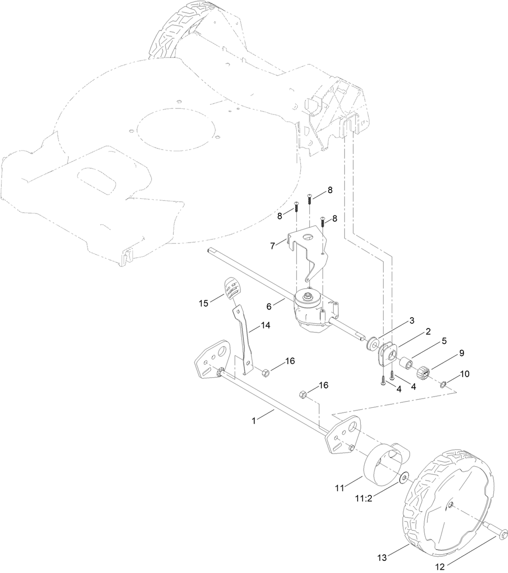 Rear Wheel And Height-Of-Cut Assembly Diagram and Parts List for 21326 400000000 - 999999999 Toro Lawn Mower