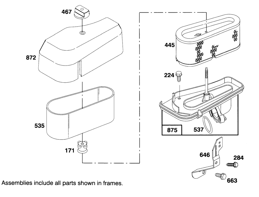 Engine Briggs & Stratton Model 28m707-0122-01 Diagram and Parts List for 71191 5910001 - 5999999 Toro Lawn Tractor