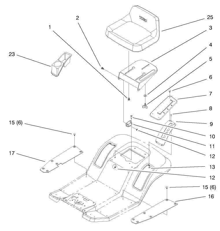 Seat Assembly Diagram and Parts List for 71215 8900001 - 8999999 Toro Lawn Tractor