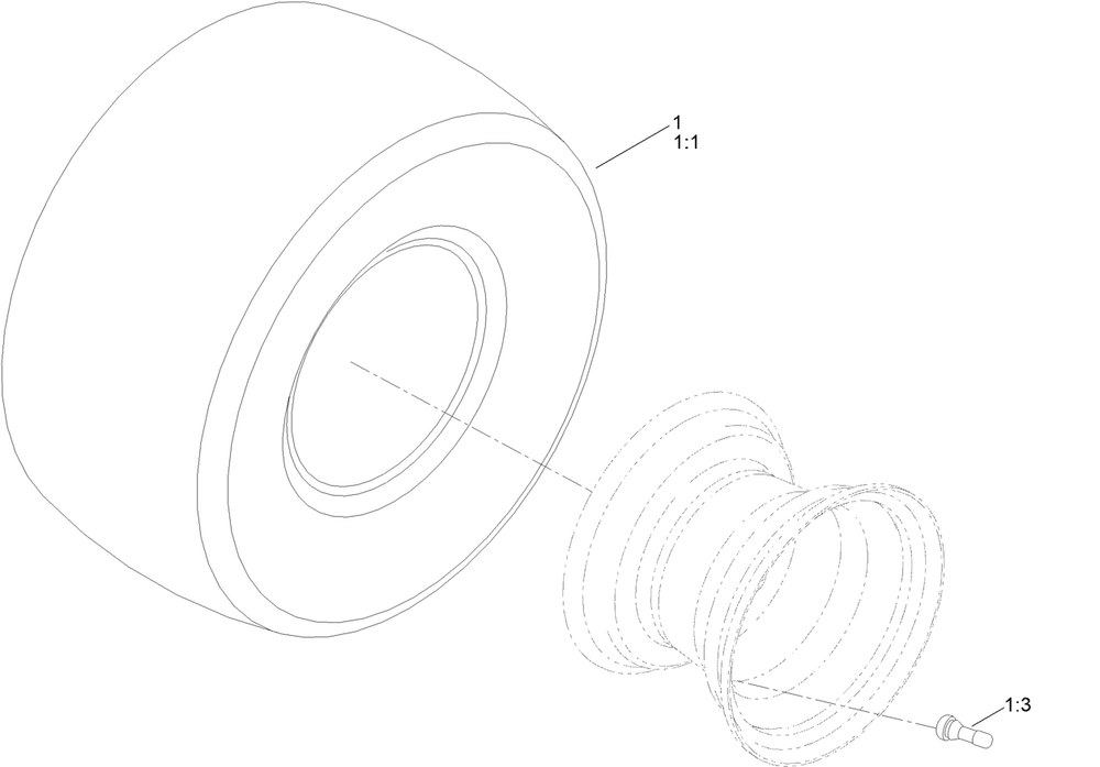 Rear Tire Assembly Diagram and Parts List for 75753 412400000 - 999999999 Toro Lawn Tractor