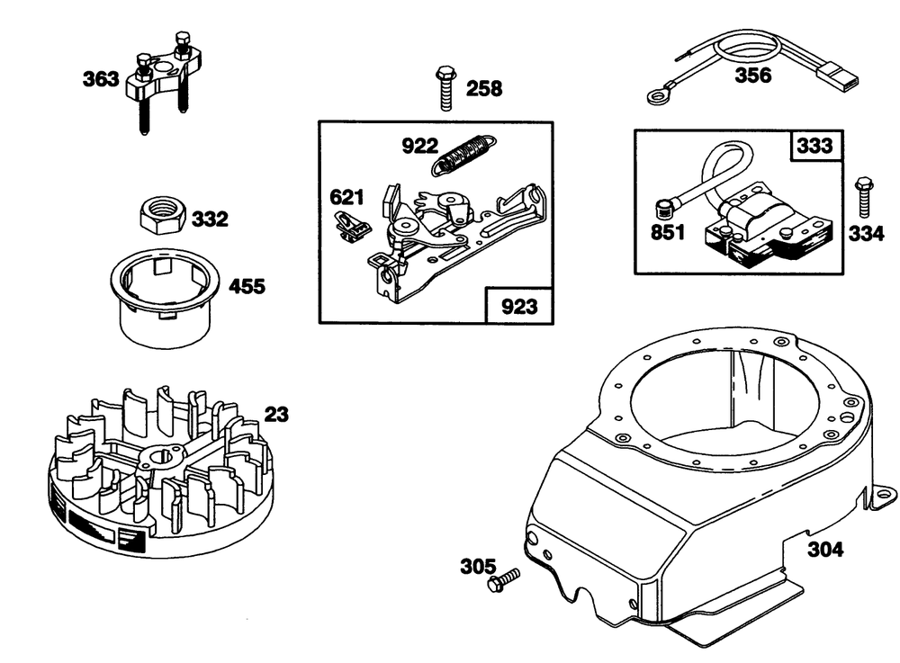 Engine Riggs & Stratton Model 124702-3115-01 Diagram and Parts List for 20217 1000001 - 1999999 Toro Lawn Mower