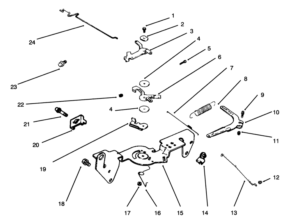 Throttle Linkage And Governor Controls Diagram and Parts List for 30610 390001 - 399999 Toro Lawn Tractor