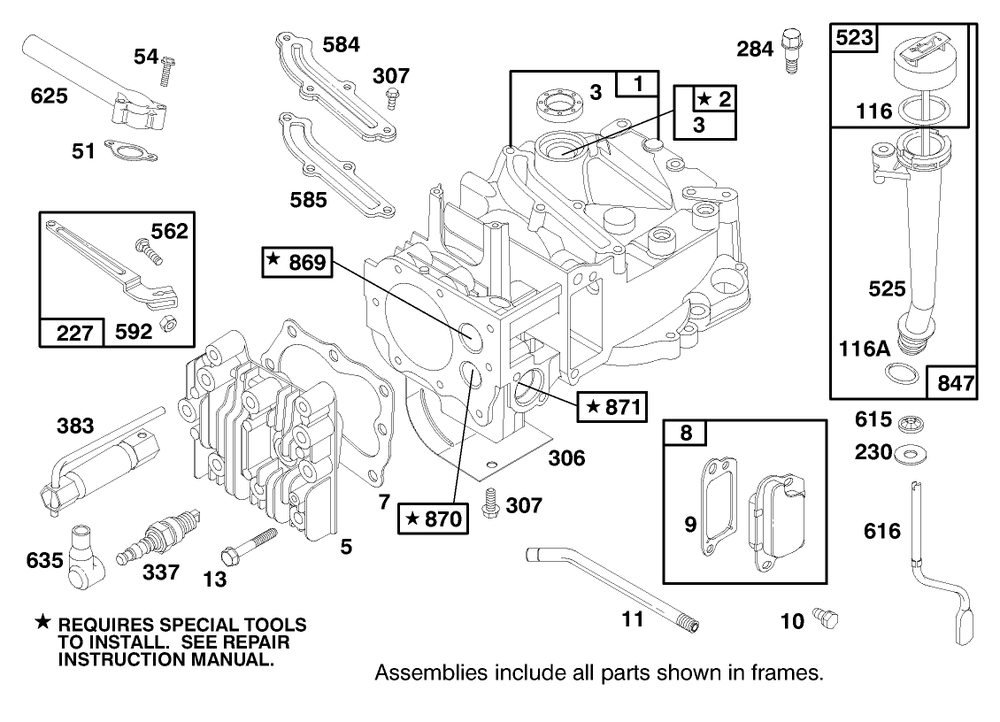 Engine Briggs & Stratton Model 12f802-1767-E1 Diagram and Parts List for 20808 8900001 - 8999999 Toro Lawn Mower