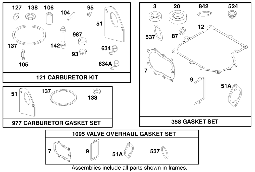 Engine Briggs & Stratton Model 284707-1148-E1 Diagram and Parts List for 71199 9900001 - 9999999 Toro Lawn Tractor