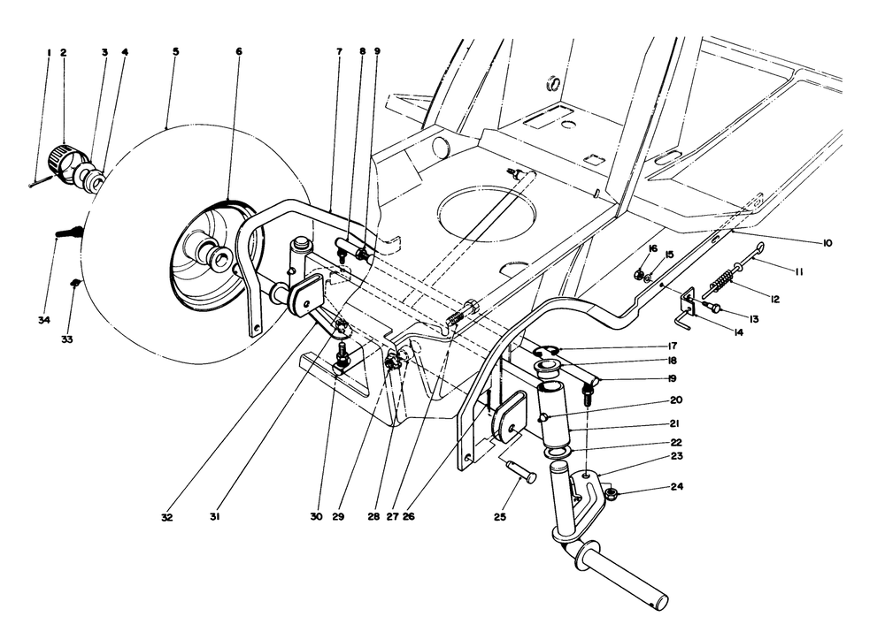 Front Axle Assembly Diagram and Parts List for 57354 6000001 - 6999999 Toro Lawn Tractor