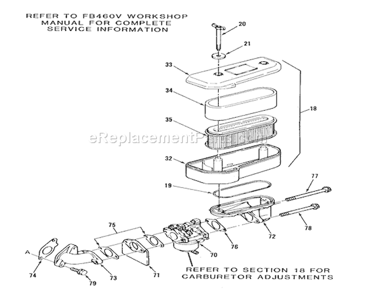 Air Filter A Carburetor Diagram and Parts List for E2-09K401 1988 Toro Lawn Tractor