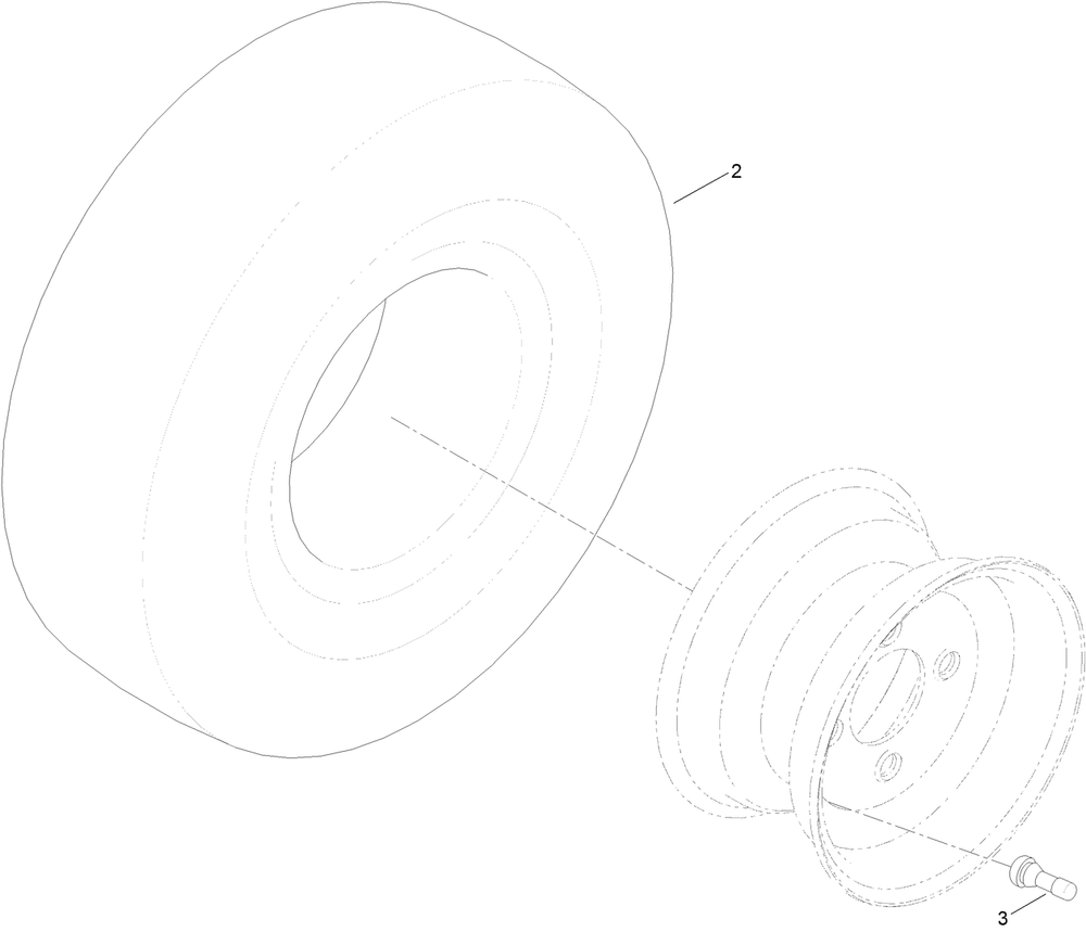 4 Ply Wheel And Tire Assembly No. 119-3422 Diagram and Parts List for 74781 316000001 - 316999999 Toro Lawn Tractor