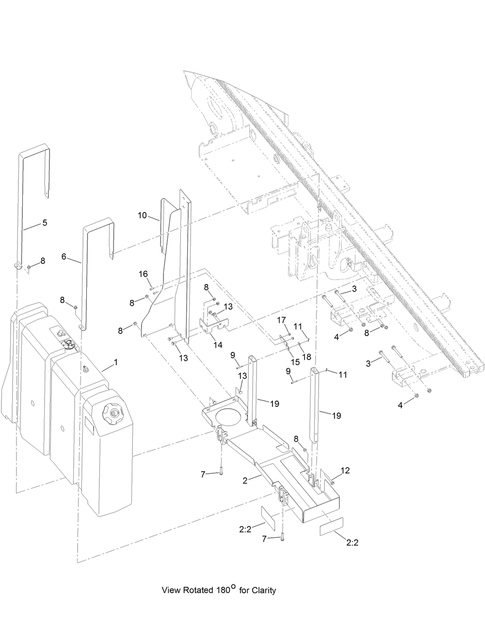 Fuel Tank Assembly Diagram and Parts List for 23803 400000000 - 999999999 Toro Lawn Tractor Accessories