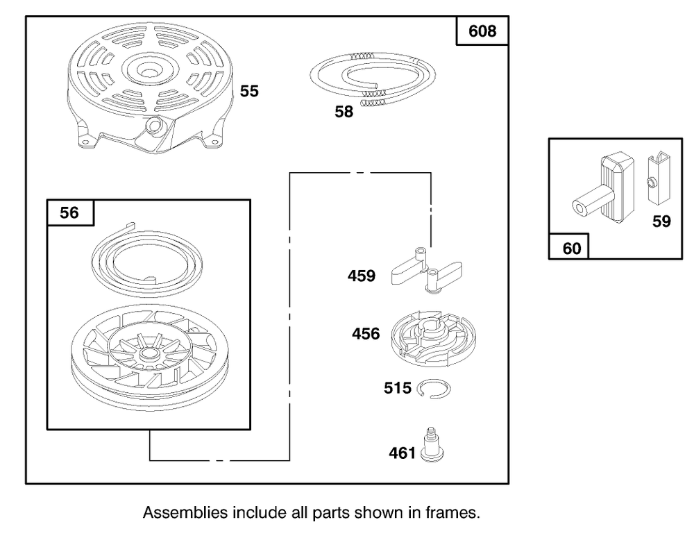 Engine Briggs & Stratton Model 12f802-1750-A1 Diagram and Parts List for 20445 7900001 - 7999999 Toro Lawn Mower