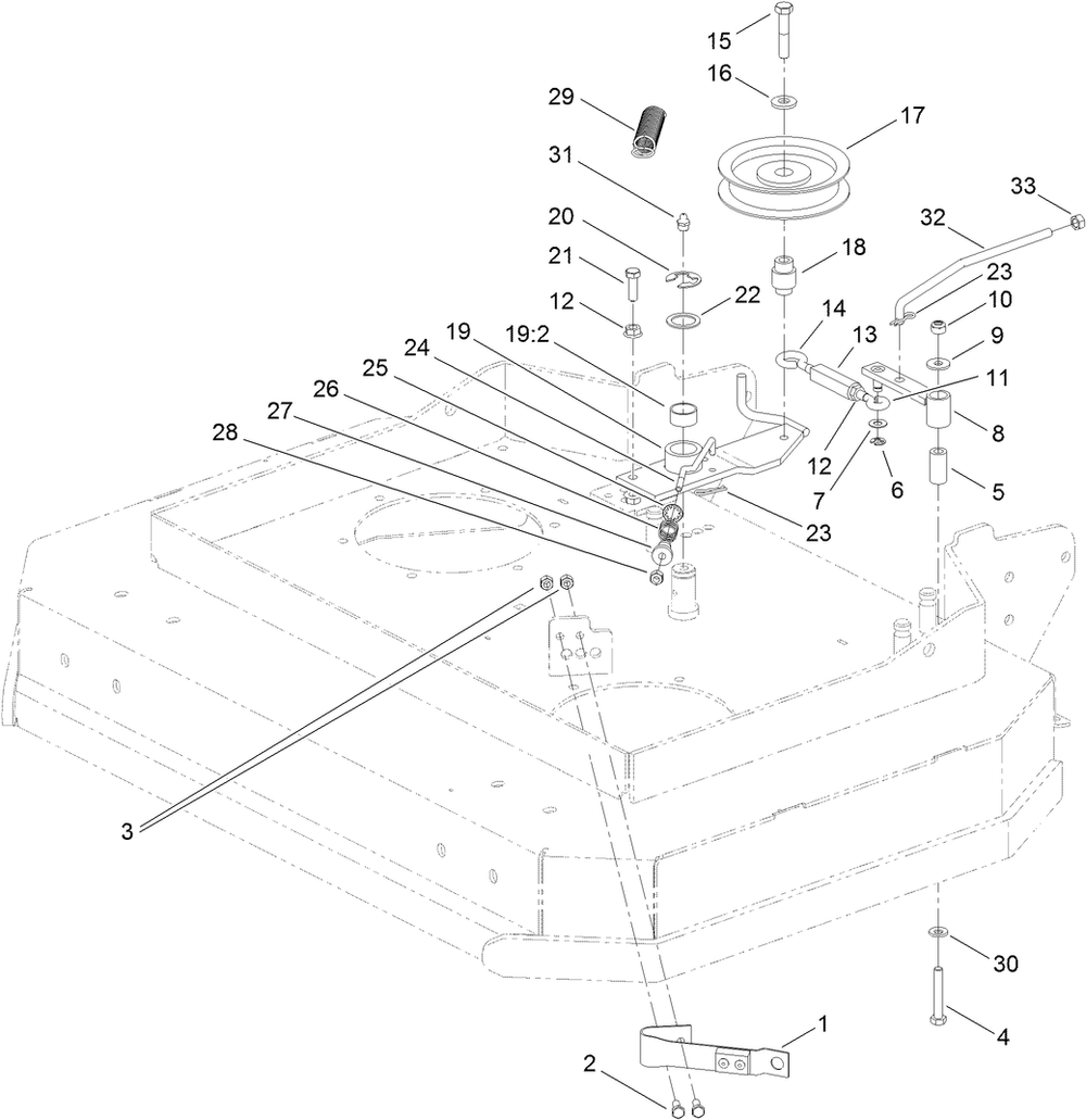 Idler And Brake Assembly Diagram and Parts List for 2711 315000001 - 315999999 Toro Lawn Tractor Accessories