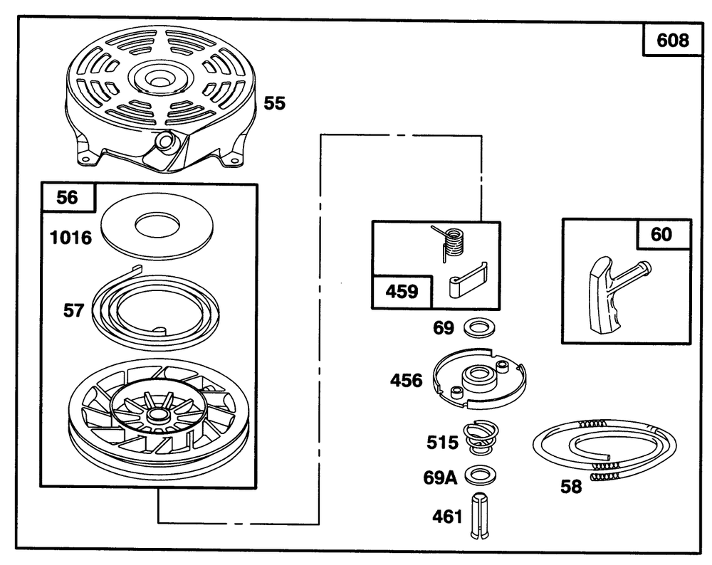 Engine Briggs & Stratton Model 127702-0645-01 Diagram and Parts List for 16401 6900001 - 6999999 Toro Lawn Mower
