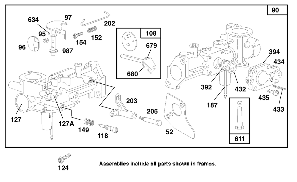 Engine Briggs & Stratton Model 135202-0263-01 Diagram and Parts List for 62924 9900001 - 9999999 Toro Leaf Blower / Vacuum