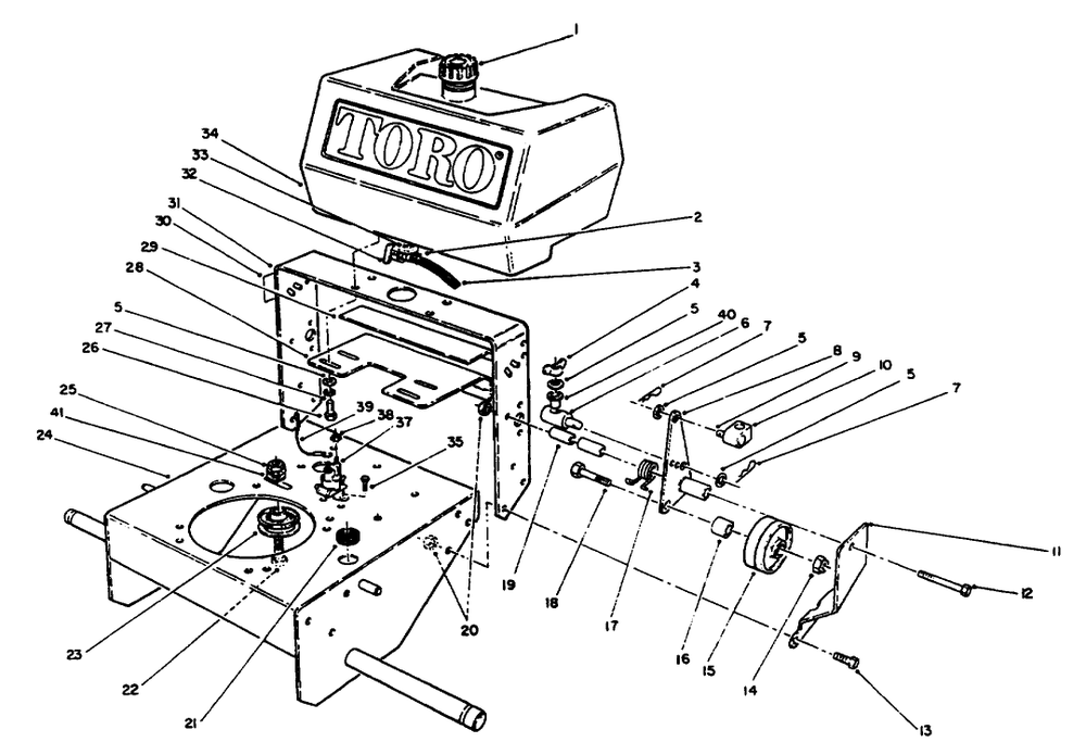 Frame Assembly Diagram and Parts List for 30180 490001 - 490730 Toro Lawn Tractor Accessories