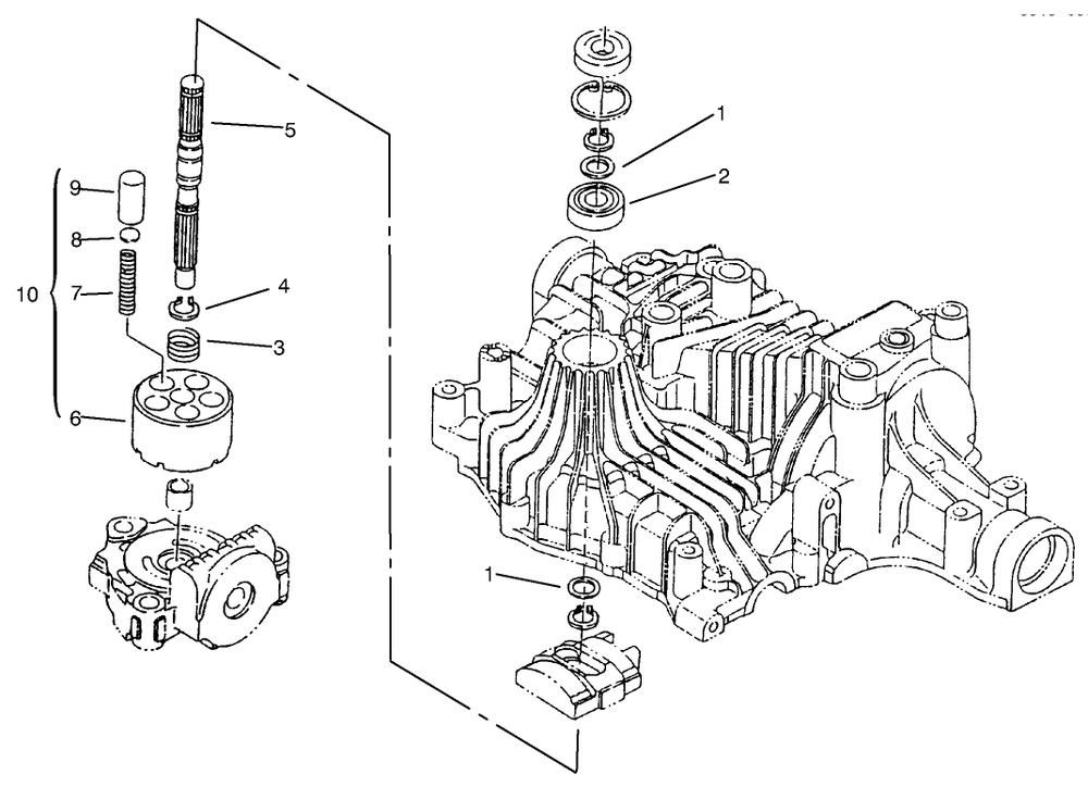 Pump Shaft Diagram and Parts List for 72064 7900001 - 7999999 Toro Lawn Tractor