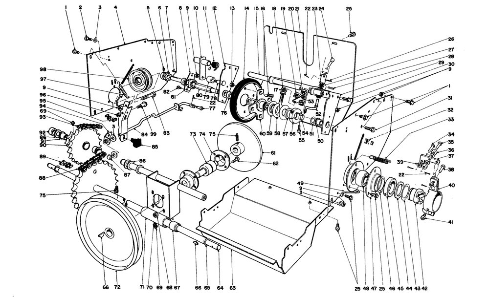 Traction Assembly Diagram and Parts List for 38095 5000001 - 5999999 Toro Snow Blower