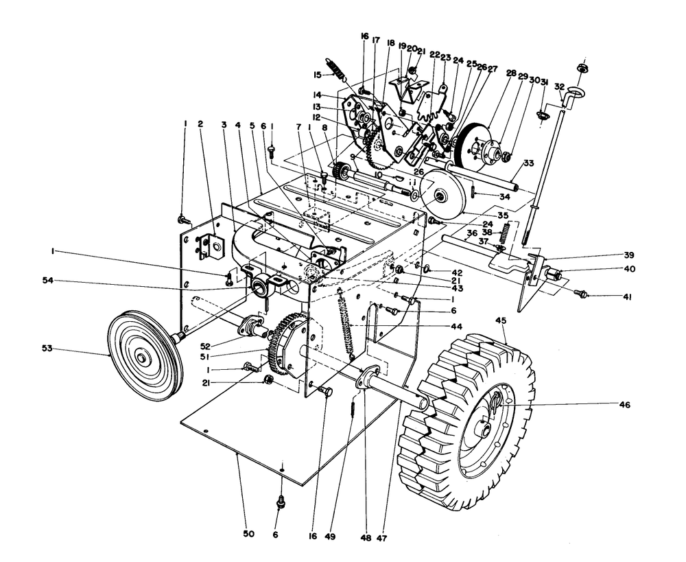 Traction Assembly Diagram and Parts List for 38035 4000001 - 4999999 Toro Snow Blower