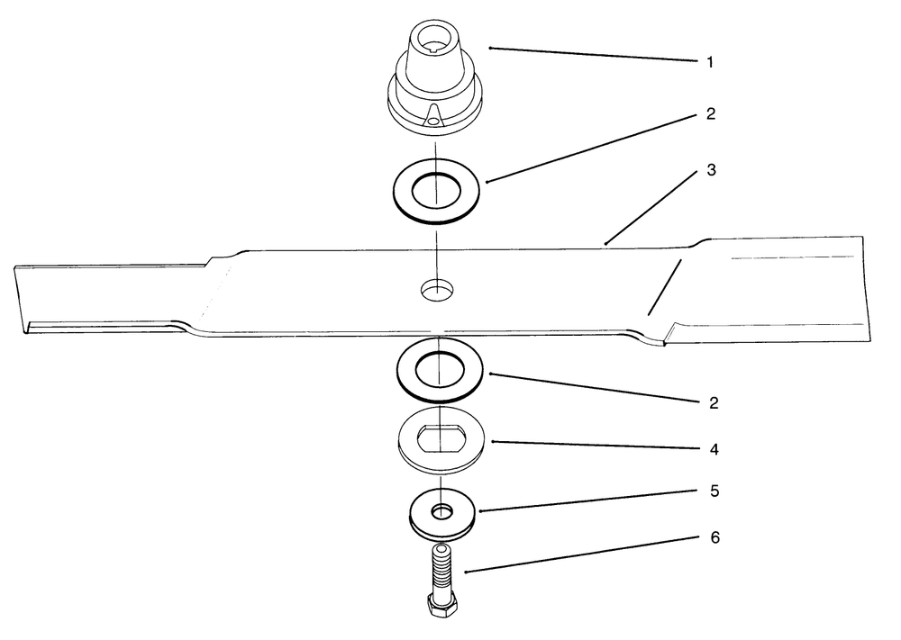 Blade Assembly Diagram and Parts List for 21000BC 5900001 - 5999999 Toro Lawn Tractor Accessories