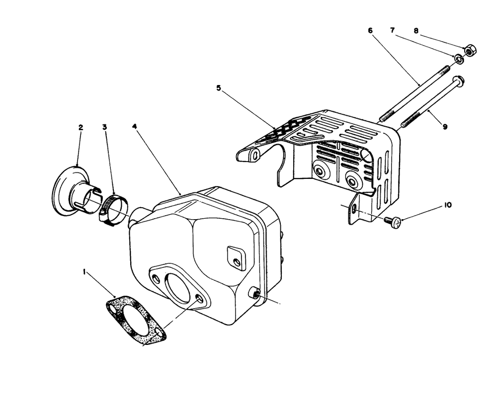 Muffler Assembly (Model No. 47pj8) Diagram and Parts List for 16212CG 9000001 - 9999999 Toro Lawn Mower