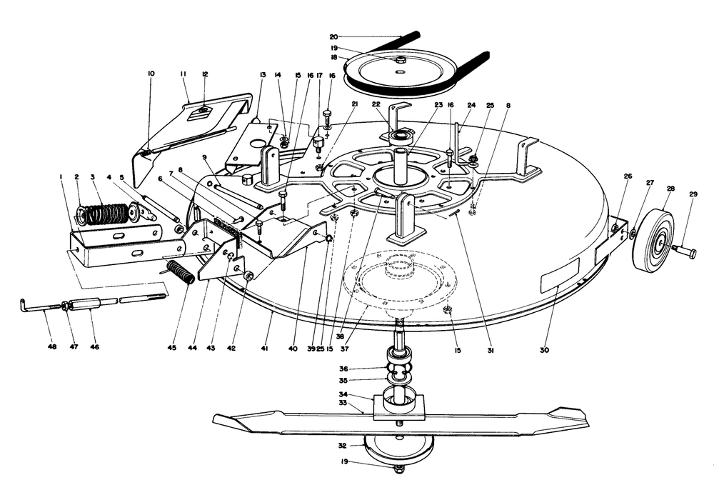 Mower Assembly Diagram and Parts List for 56170 5000001 - 5999999 Toro Lawn Tractor Accessories