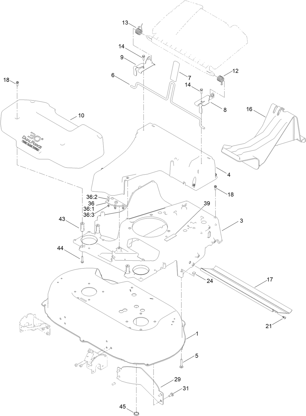 Housing Assembly Diagram and Parts List for 21491 400000000 - 999999999 Toro Lawn Mower