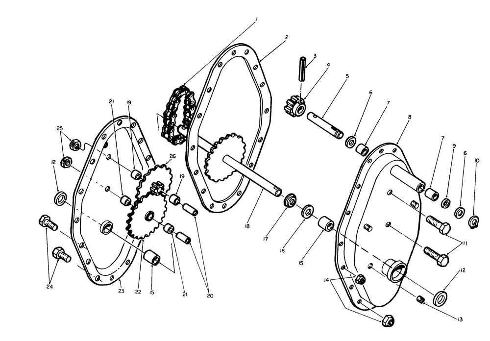 Chain Case Assembly No. 48-0800 Diagram and Parts List for 58170 3000001 - 3999999 Toro Tiller