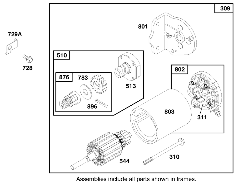 Engine Briggs & Stratton Model 283707-0156-01 Diagram and Parts List for 71188 7900001 - 7999999 Toro Lawn Tractor