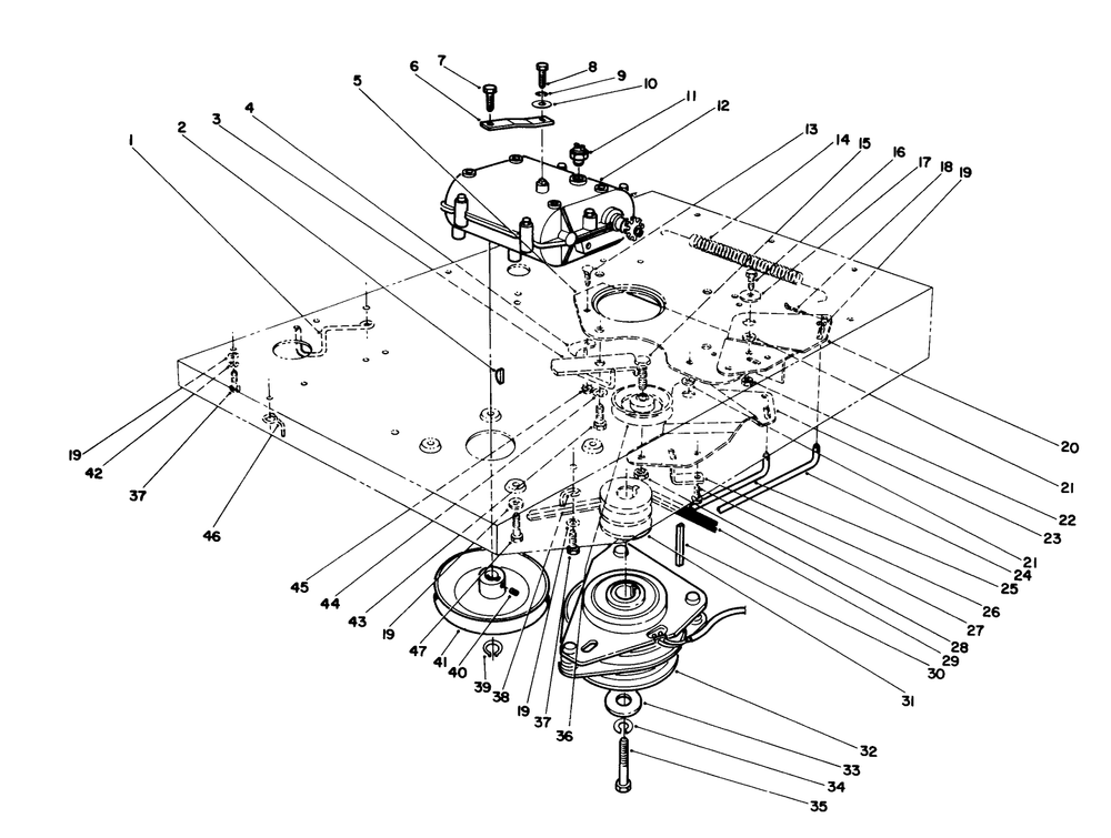 Transmission & Clutch Assembly Diagram and Parts List for 55620 9000001 - 9999999 Toro Lawn Tractor