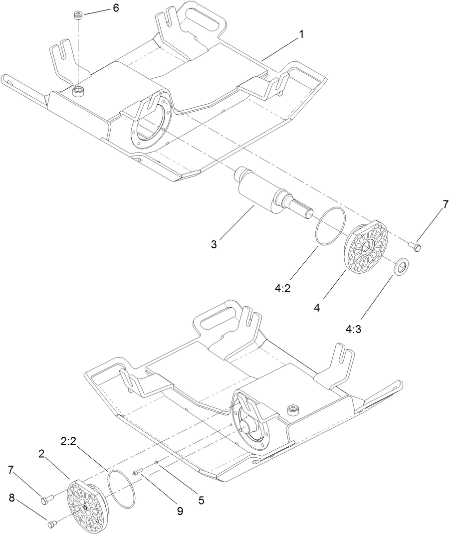 Base Assembly No. 125-6237 Diagram and Parts List for 68027 402300000 - 404319999 Toro Lawn Tractor