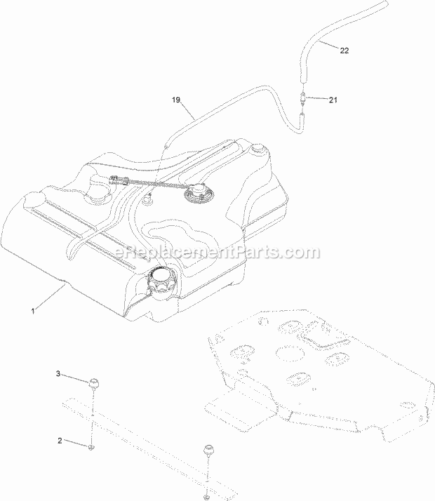 Fuel Tank Mounting Assembly Diagram and Parts List for 74957 315000001-315999999 Toro Lawn Mower