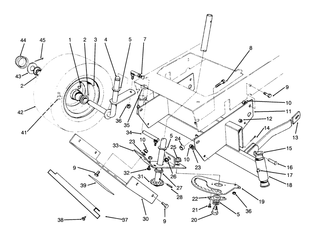 Front Axle Assembly Diagram and Parts List for 70080 5900001 - 5999999 Toro Lawn Tractor